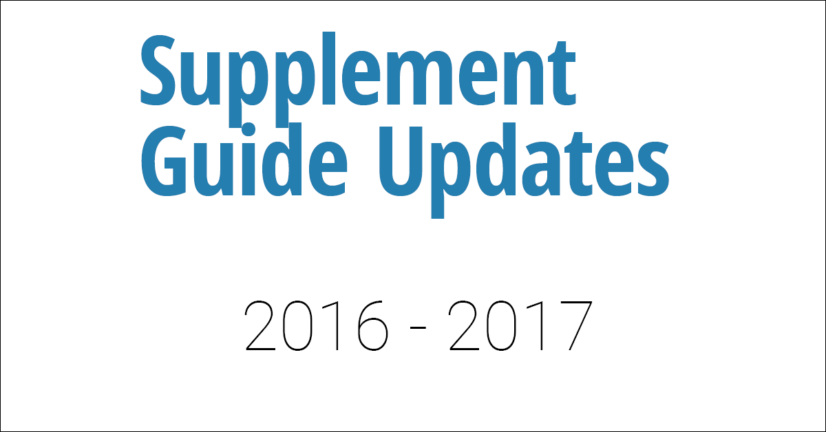 Supplement Guide Updates 2017